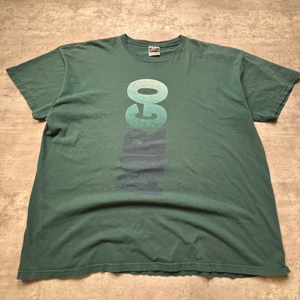 Nike T-Shirt Double Extra Large Green Air Go Graphic Vintage Made in USA XXL